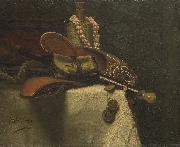 August Allebe, Still life with eastern slippers